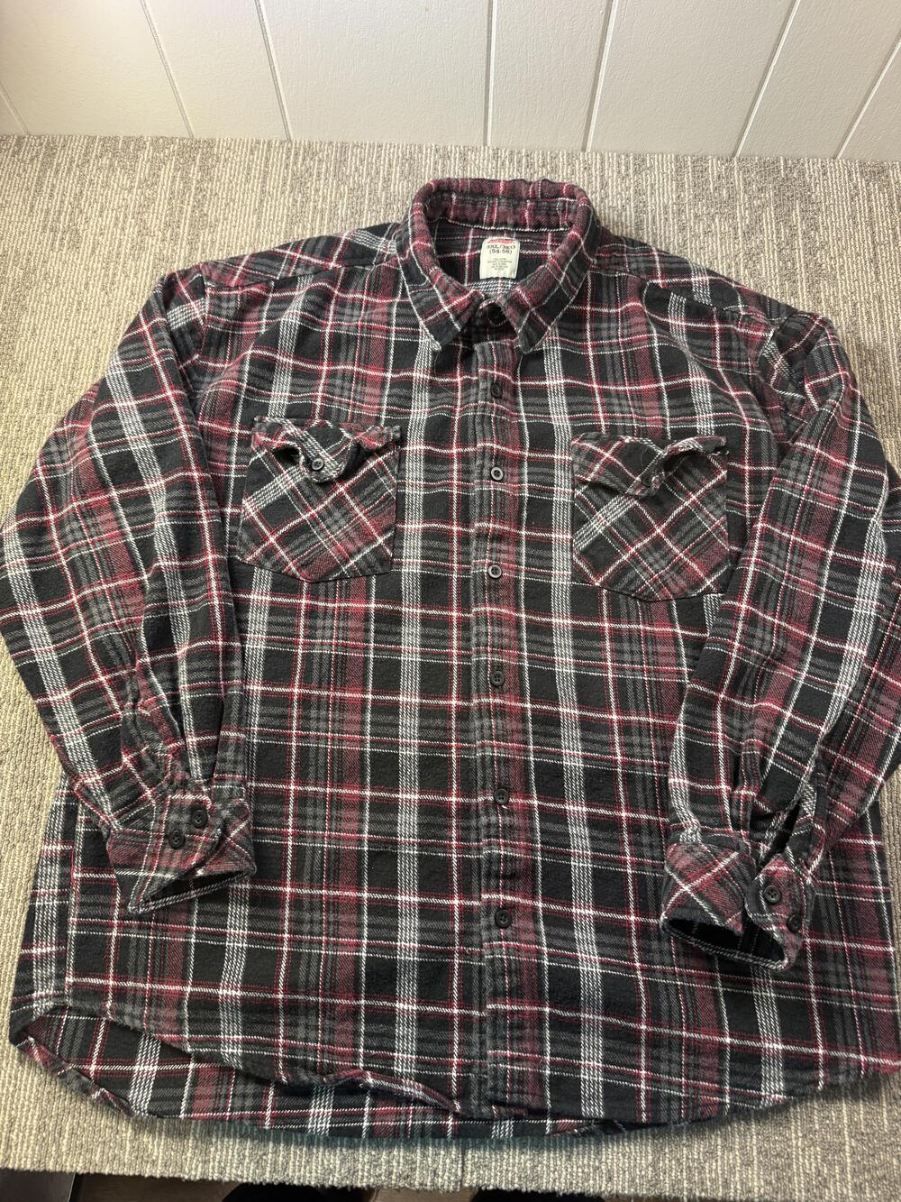 Dickies Shirt Mens 3XL Black Plaid Flannel Long Sleeve Button Up Workwear